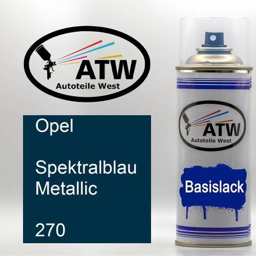 Opel, Spektralblau Metallic, 270: 400ml Sprühdose, von ATW Autoteile West.